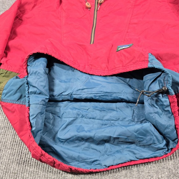 Vintage LL Bean Jacket Mens Large Red Colorblock Aztec Thinsulate Hooded USA 90s - Picture 13 of 16